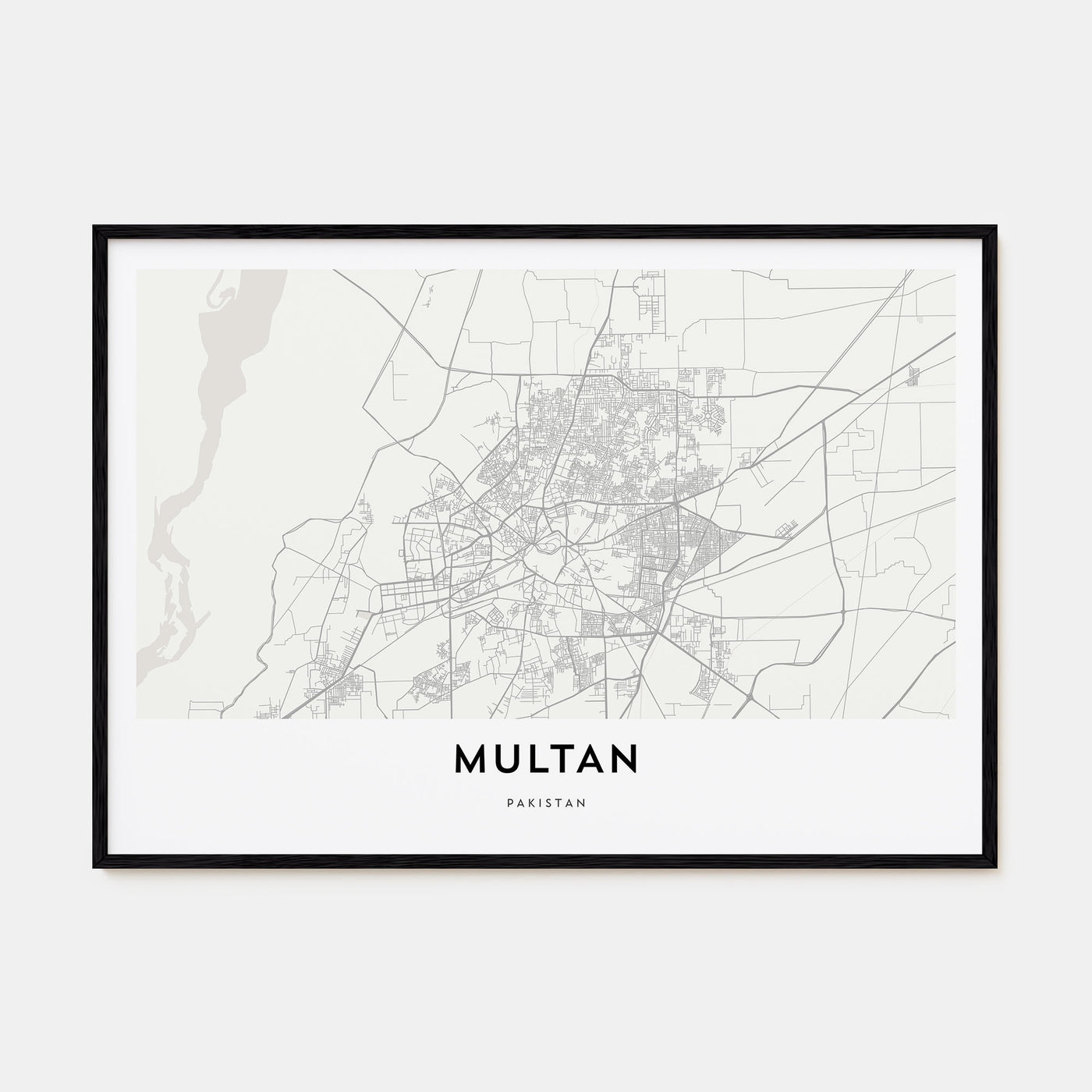 Multan Map Landscape Poster