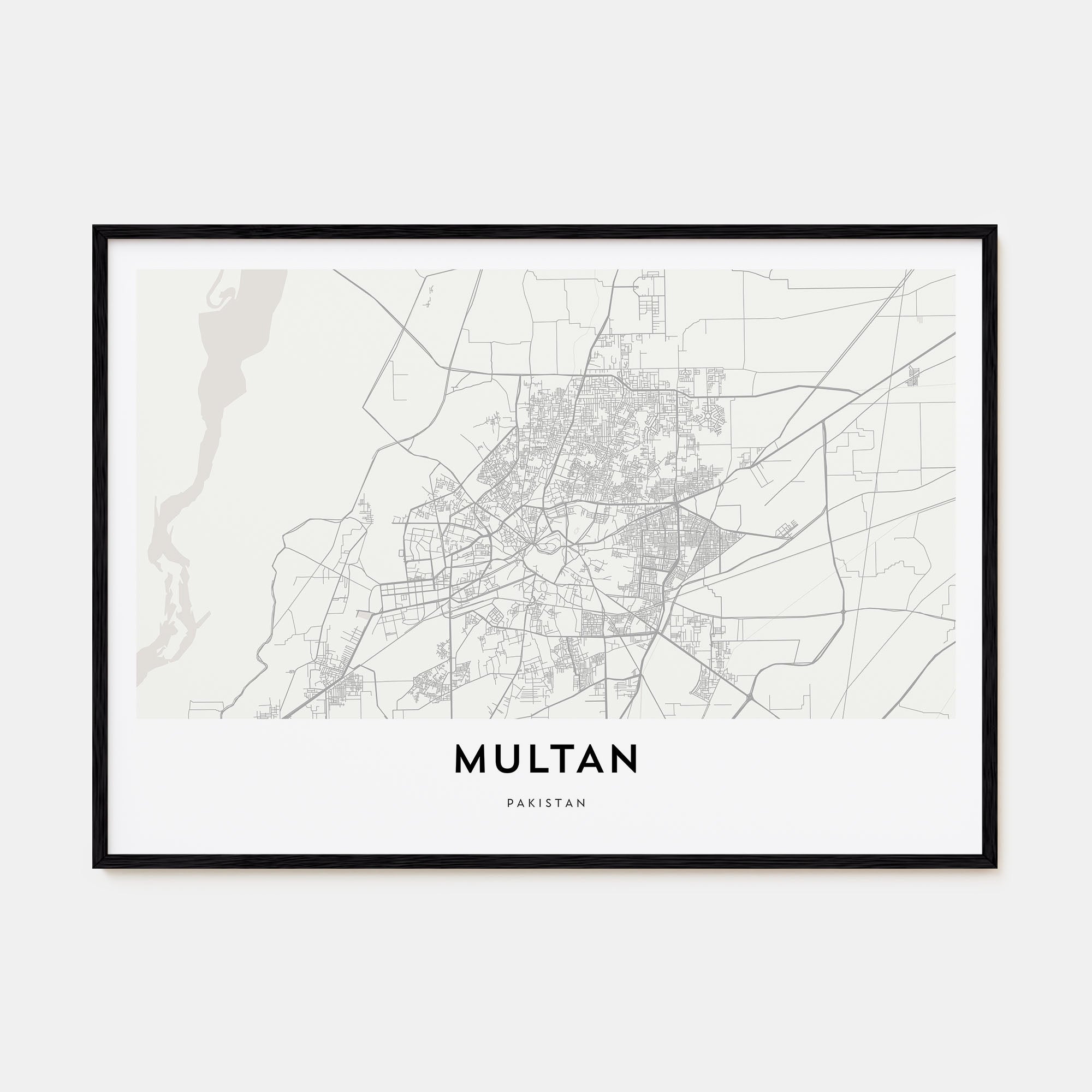 Multan Map Landscape Poster