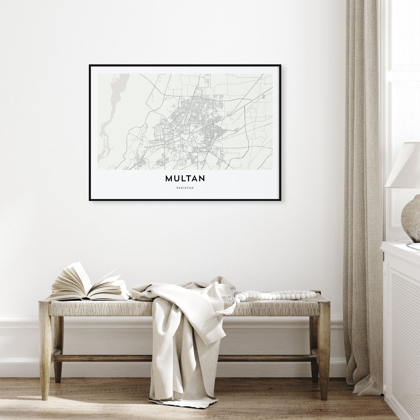 Multan Map Landscape Poster