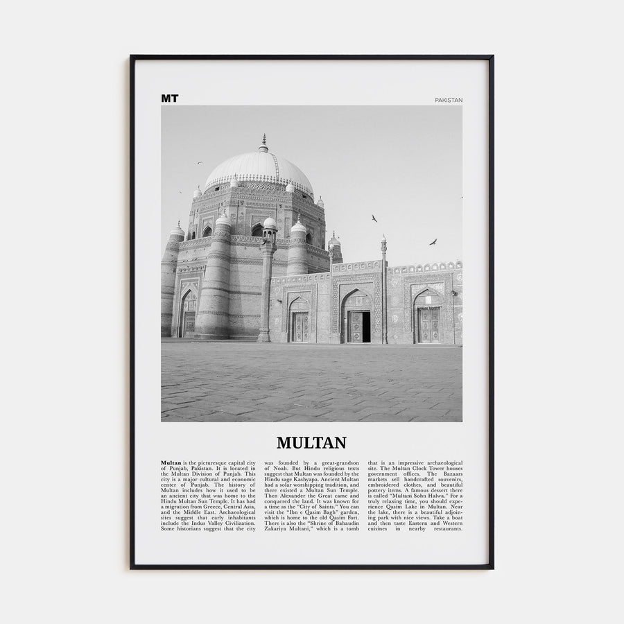 Multan Travel B&W Poster