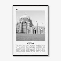 Multan Print Black and White, Multan Wall Art, Multan Poster, Multan Photo, Multan Wall Décor, Multan Map, Pakistan