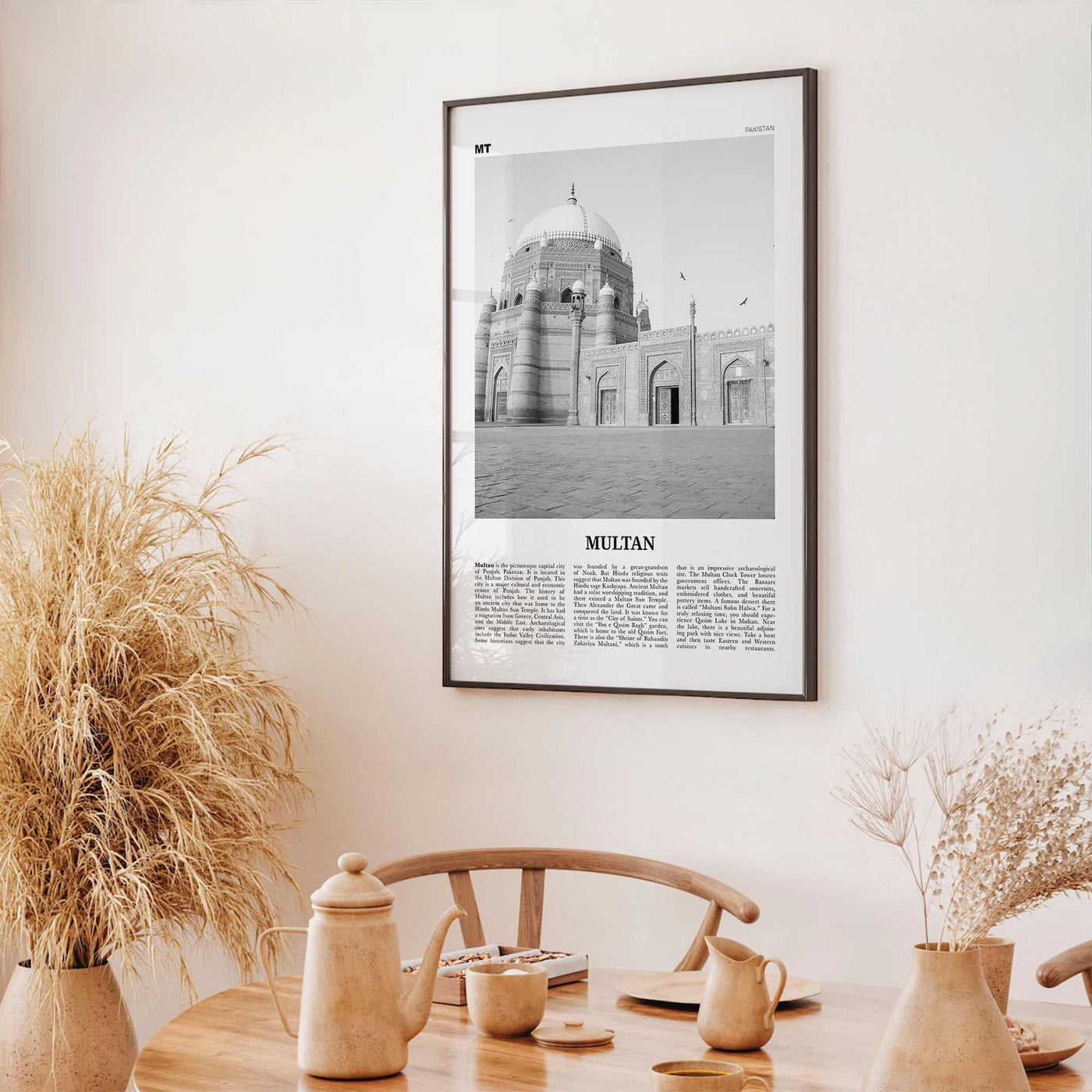 Multan Print Black and White, Multan Wall Art, Multan Poster, Multan Photo, Multan Wall Décor, Multan Map, Pakistan