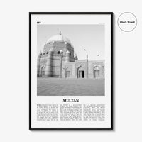 Multan Print Black and White, Multan Wall Art, Multan Poster, Multan Photo, Multan Wall Décor, Multan Map, Pakistan