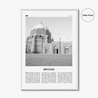 Multan Print Black and White, Multan Wall Art, Multan Poster, Multan Photo, Multan Wall Décor, Multan Map, Pakistan