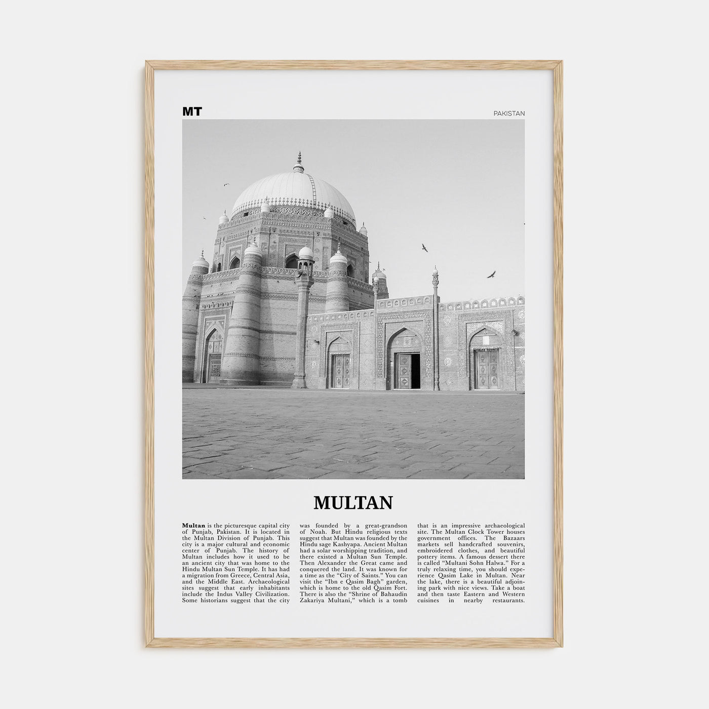Multan Travel B&W Poster