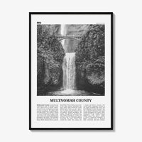 Multnomah County Print Black and White, Multnomah County Wall Art, Multnomah Poster, Multnomah Photo, Multnomah Wall Décor, Multnomah Map