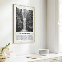 Multnomah County Print Black and White, Multnomah County Wall Art, Multnomah Poster, Multnomah Photo, Multnomah Wall Décor, Multnomah Map