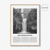 Multnomah County Print Black and White, Multnomah County Wall Art, Multnomah Poster, Multnomah Photo, Multnomah Wall Décor, Multnomah Map