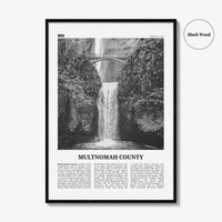 Multnomah County Print Black and White, Multnomah County Wall Art, Multnomah Poster, Multnomah Photo, Multnomah Wall Décor, Multnomah Map