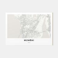 Mumbai Map Landscape Poster