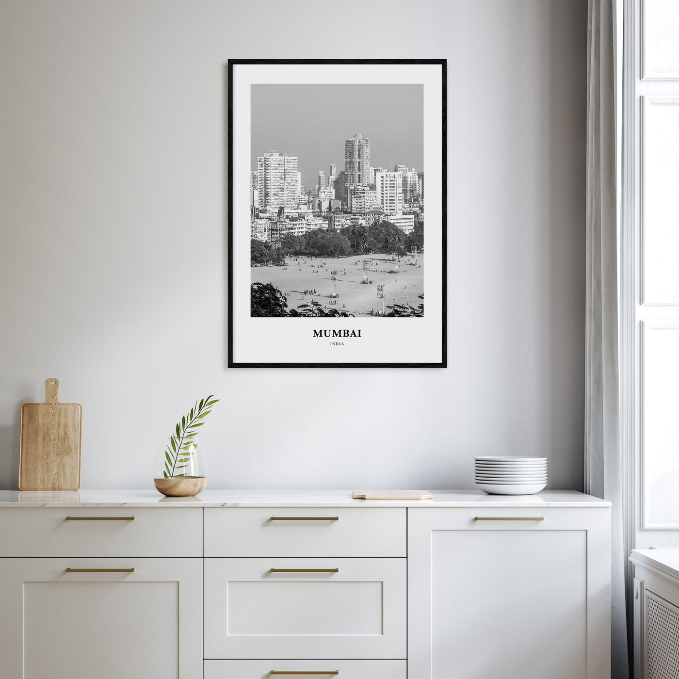 Mumbai Portrait B&W Poster