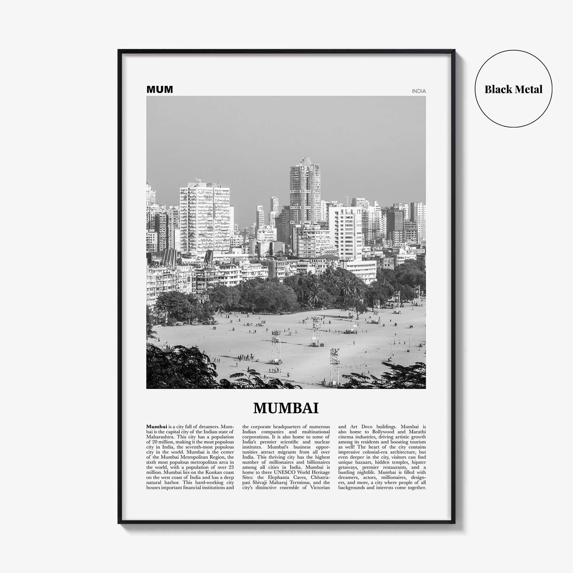 Mumbai Print Black and White, Mumbai Wall Art, Mumbai Poster, Mumbai Photo, Mumbai Wall Decor, India, Bombay, Maharashtra, Asia