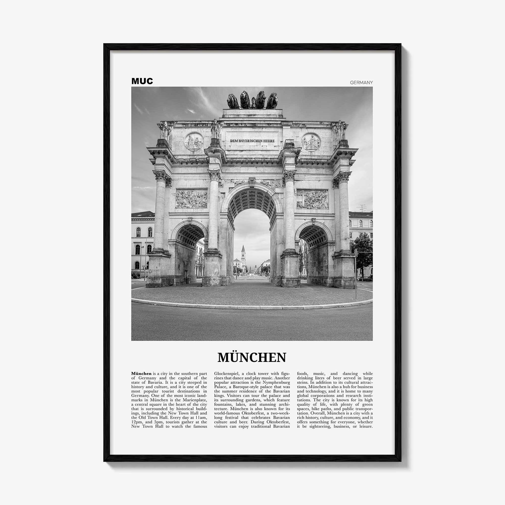 Munchen Print Black and White, München Wall Art, München Poster, München Photo, München Wall Décor, München Map, Germany