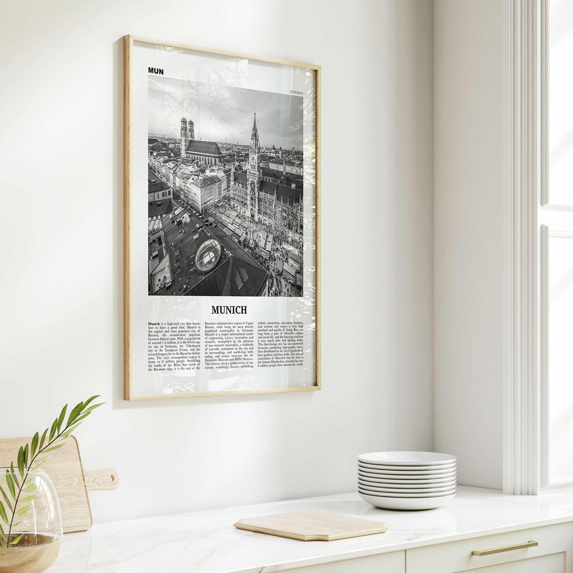 Munich Print Black and White No 1, Munich Wall Art, Munich Poster, Munich, Munich Wall Decor, Germany, München, Bavaria, Deutschland Europe