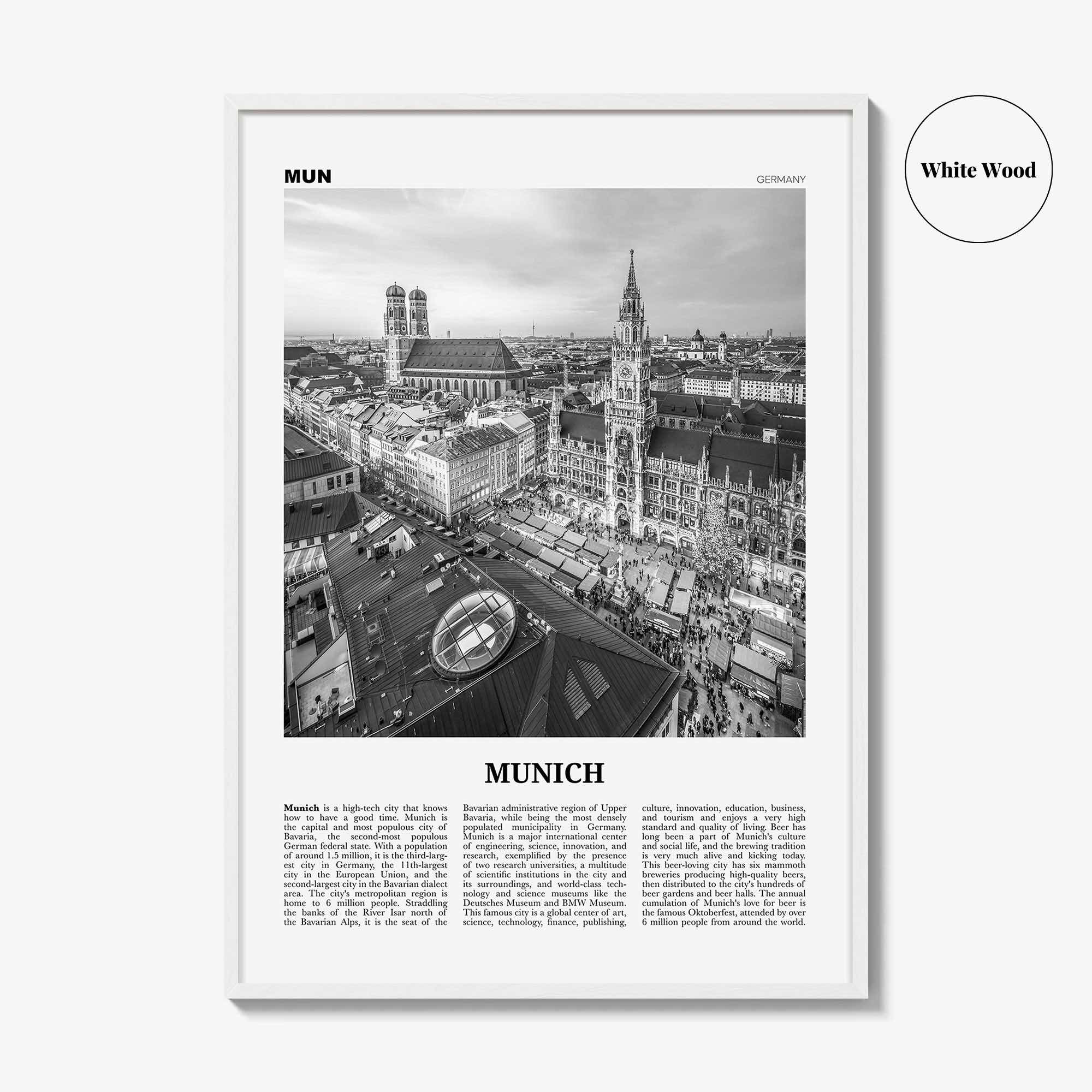 Munich Print Black and White No 1, Munich Wall Art, Munich Poster, Munich, Munich Wall Decor, Germany, München, Bavaria, Deutschland Europe