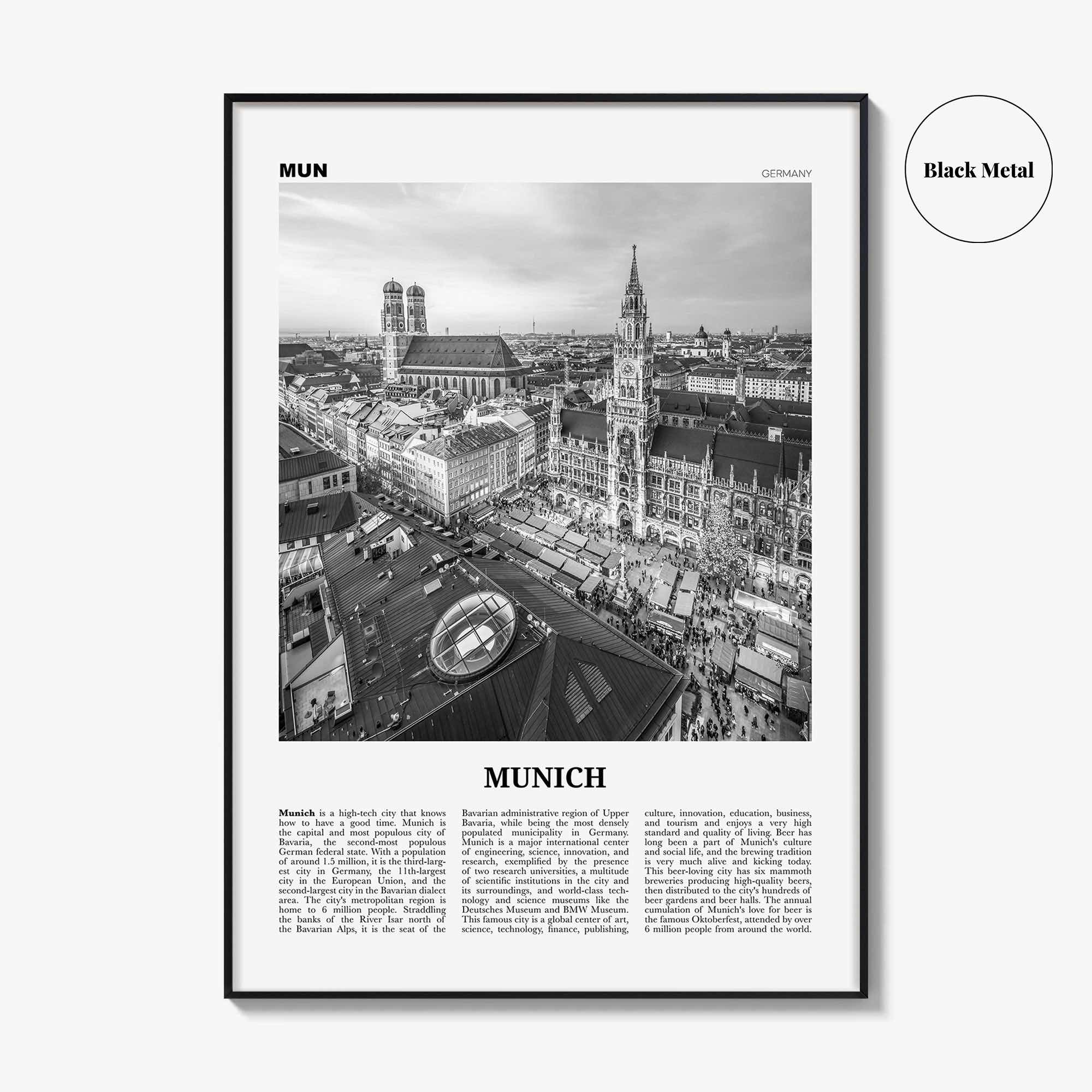 Munich Print Black and White No 1, Munich Wall Art, Munich Poster, Munich, Munich Wall Decor, Germany, München, Bavaria, Deutschland Europe