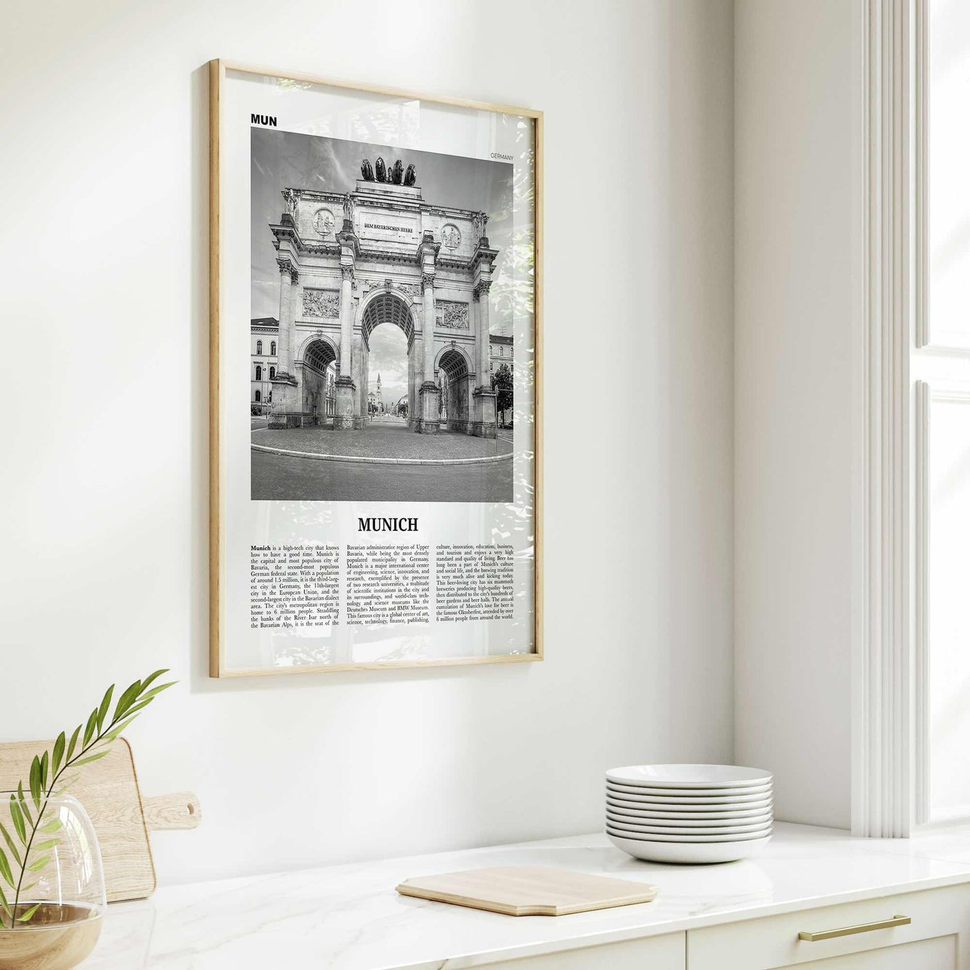 Munich Print Black and White No 2, Munich Wall Art, Munich Poster, Munich Photo, Munich Wall Décor, Munich Map, Germany