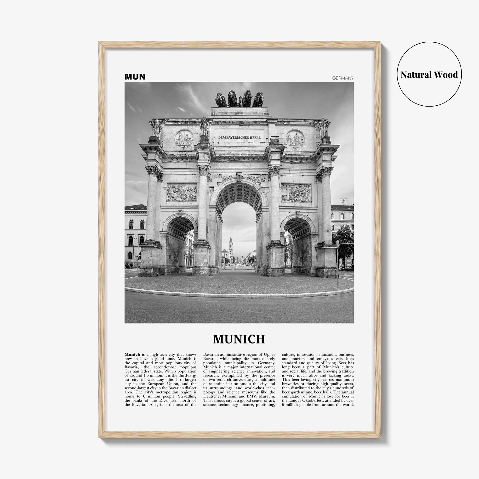 Munich Print Black and White No 2, Munich Wall Art, Munich Poster, Munich Photo, Munich Wall Décor, Munich Map, Germany