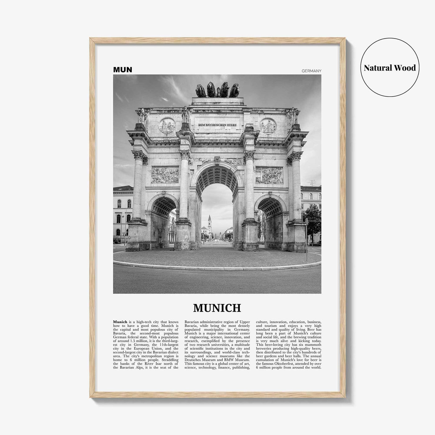 Munich Print Black and White No 2, Munich Wall Art, Munich Poster, Munich Photo, Munich Wall Décor, Munich Map, Germany