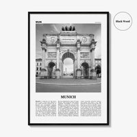 Munich Print Black and White No 2, Munich Wall Art, Munich Poster, Munich Photo, Munich Wall Décor, Munich Map, Germany