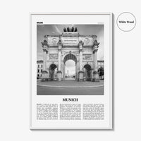Munich Print Black and White No 2, Munich Wall Art, Munich Poster, Munich Photo, Munich Wall Décor, Munich Map, Germany