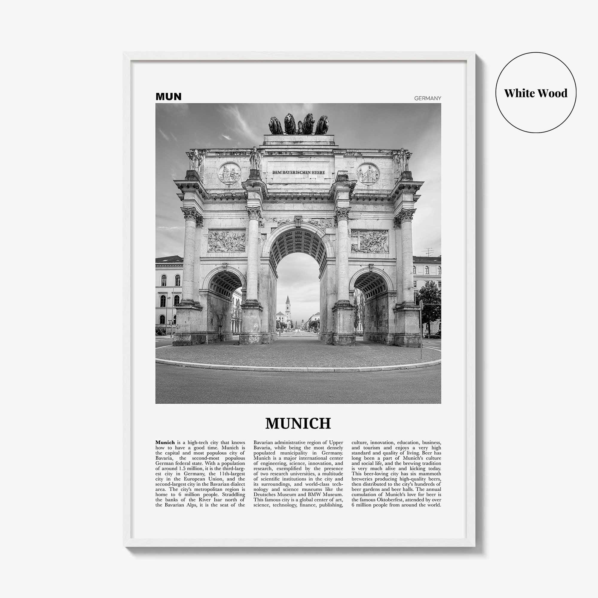 Munich Print Black and White No 2, Munich Wall Art, Munich Poster, Munich Photo, Munich Wall Décor, Munich Map, Germany