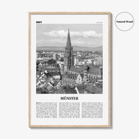 Munster Print Black and White, Münster Wall Art, Münster Poster, Münster Photo, Münster Wall Décor, Münster Map, Germany