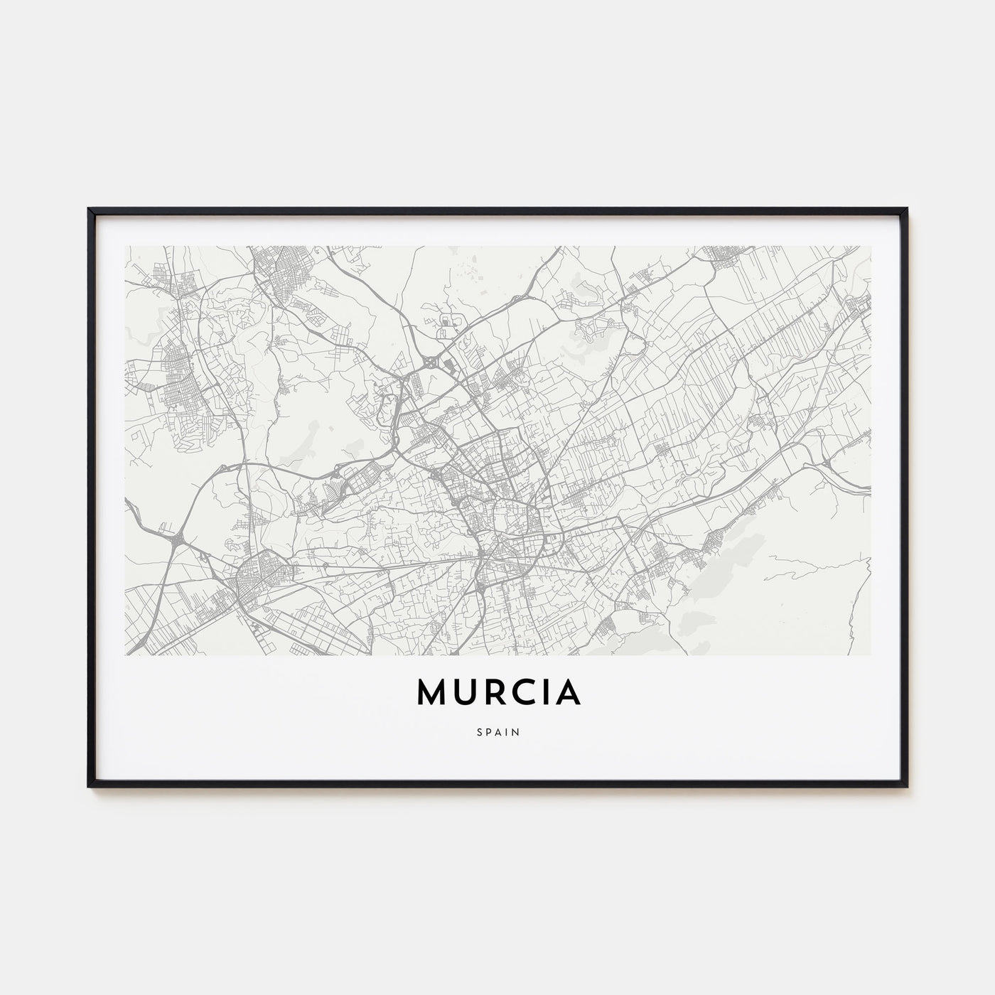 Murcia Map Landscape Poster