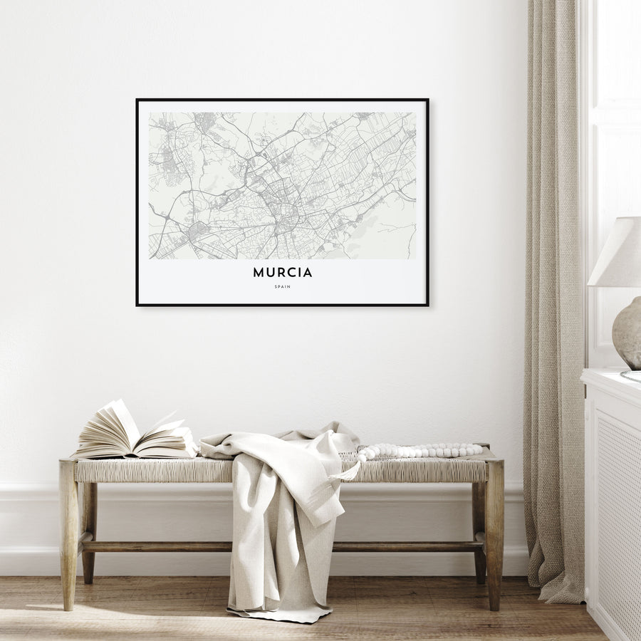 Murcia Map Landscape Poster