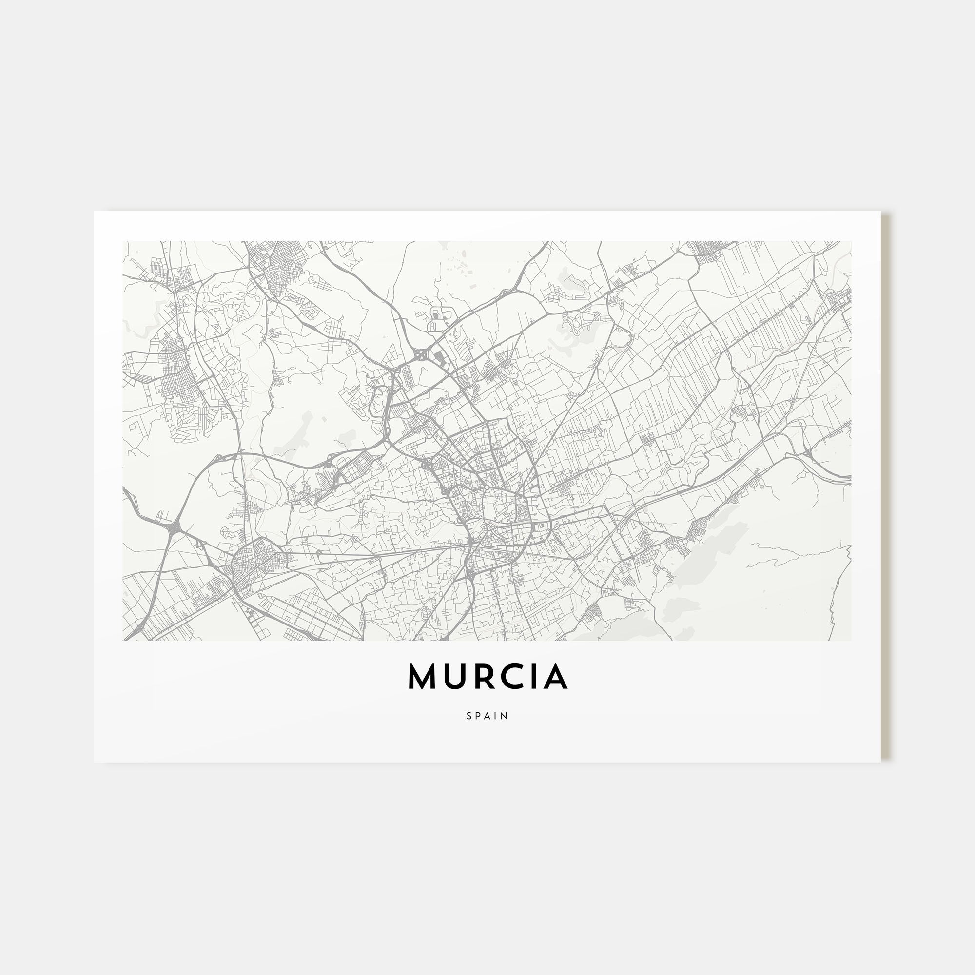 Murcia Map Landscape Poster