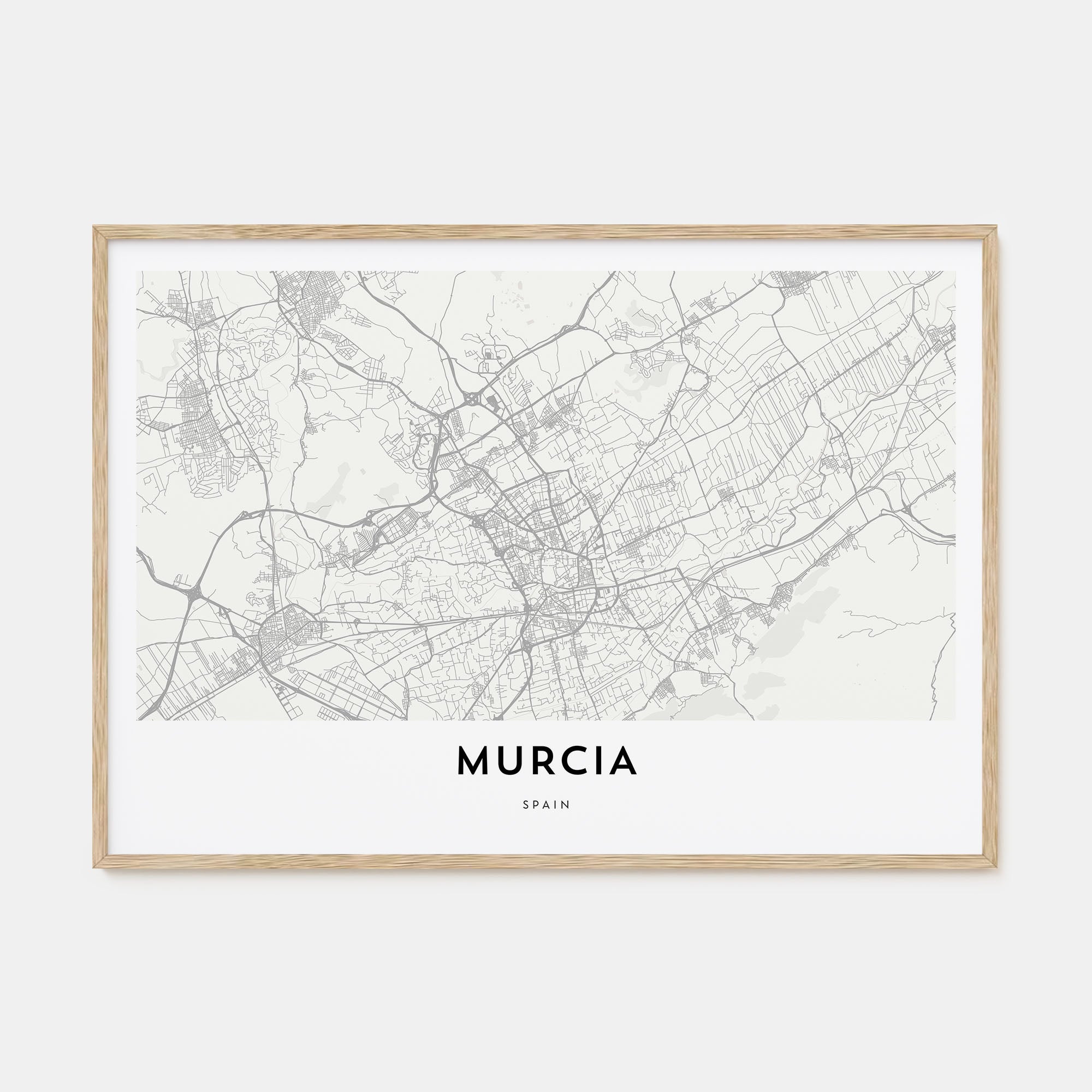 Murcia Map Landscape Poster