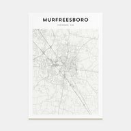 Murfreesboro Map Portrait Poster
