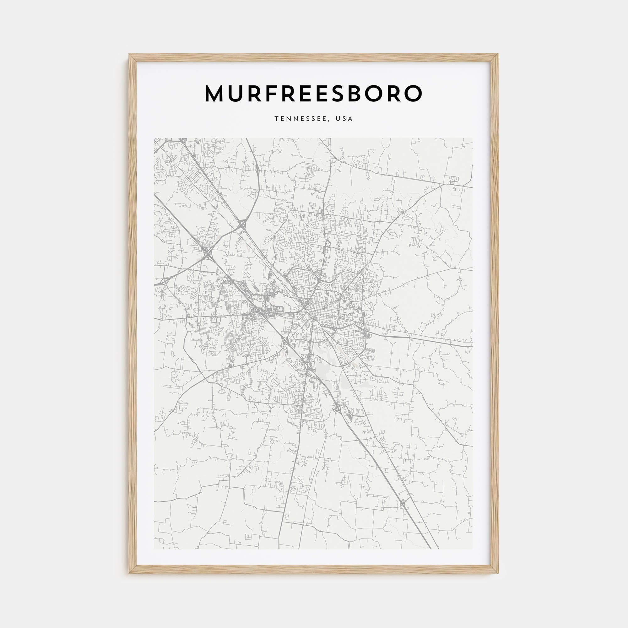 Murfreesboro Map Portrait Poster