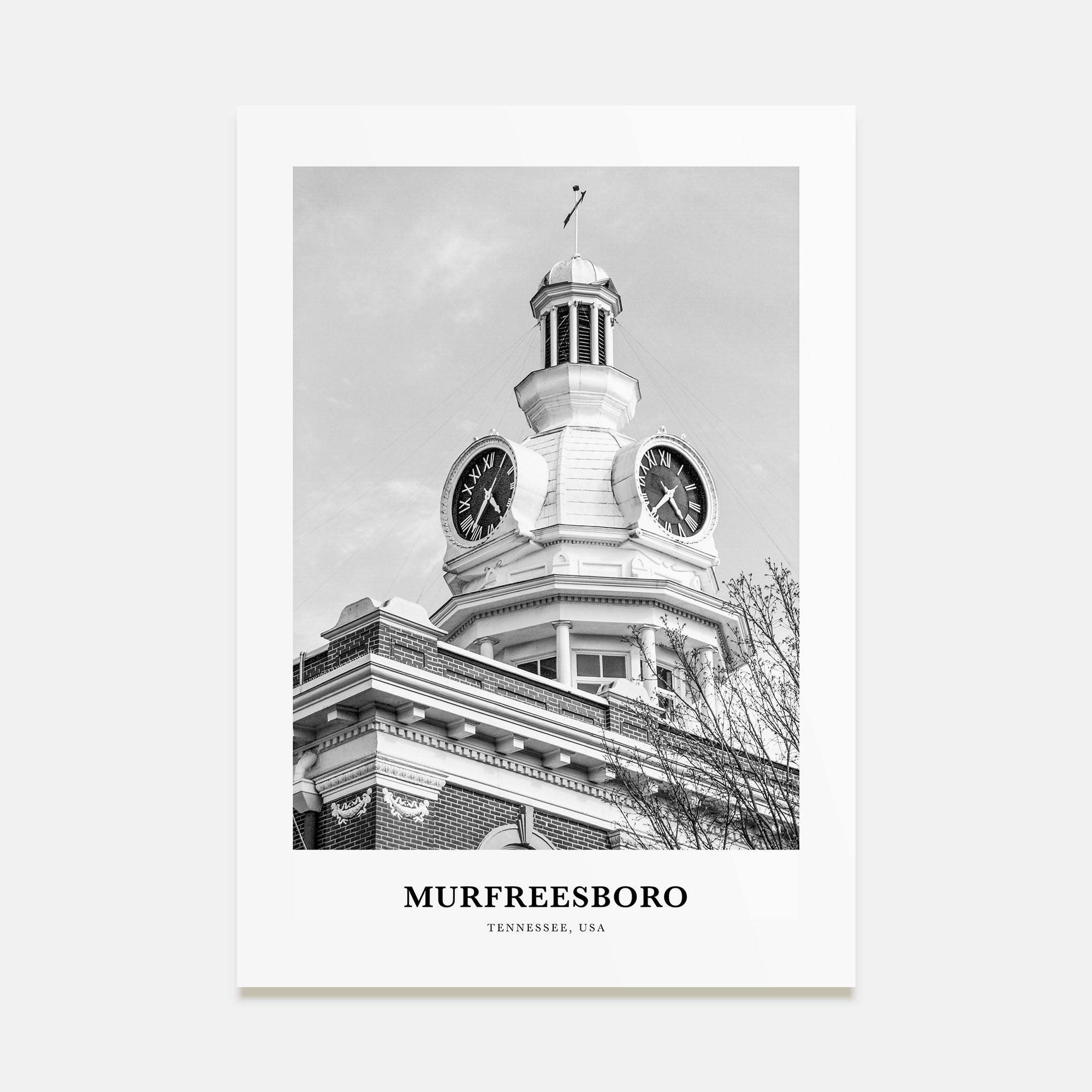 Murfreesboro Portrait B&W Poster