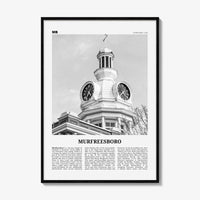 Murfreesboro Print Black and White, Murfreesboro Wall Art, Murfreesboro Poster, Murfreesboro Photo, Murfreesboro Map, Tennessee, USA