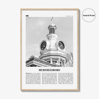 Murfreesboro Print Black and White, Murfreesboro Wall Art, Murfreesboro Poster, Murfreesboro Photo, Murfreesboro Map, Tennessee, USA