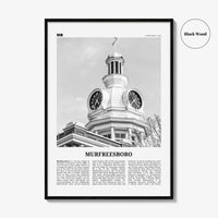 Murfreesboro Print Black and White, Murfreesboro Wall Art, Murfreesboro Poster, Murfreesboro Photo, Murfreesboro Map, Tennessee, USA