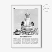 Murfreesboro Print Black and White, Murfreesboro Wall Art, Murfreesboro Poster, Murfreesboro Photo, Murfreesboro Map, Tennessee, USA