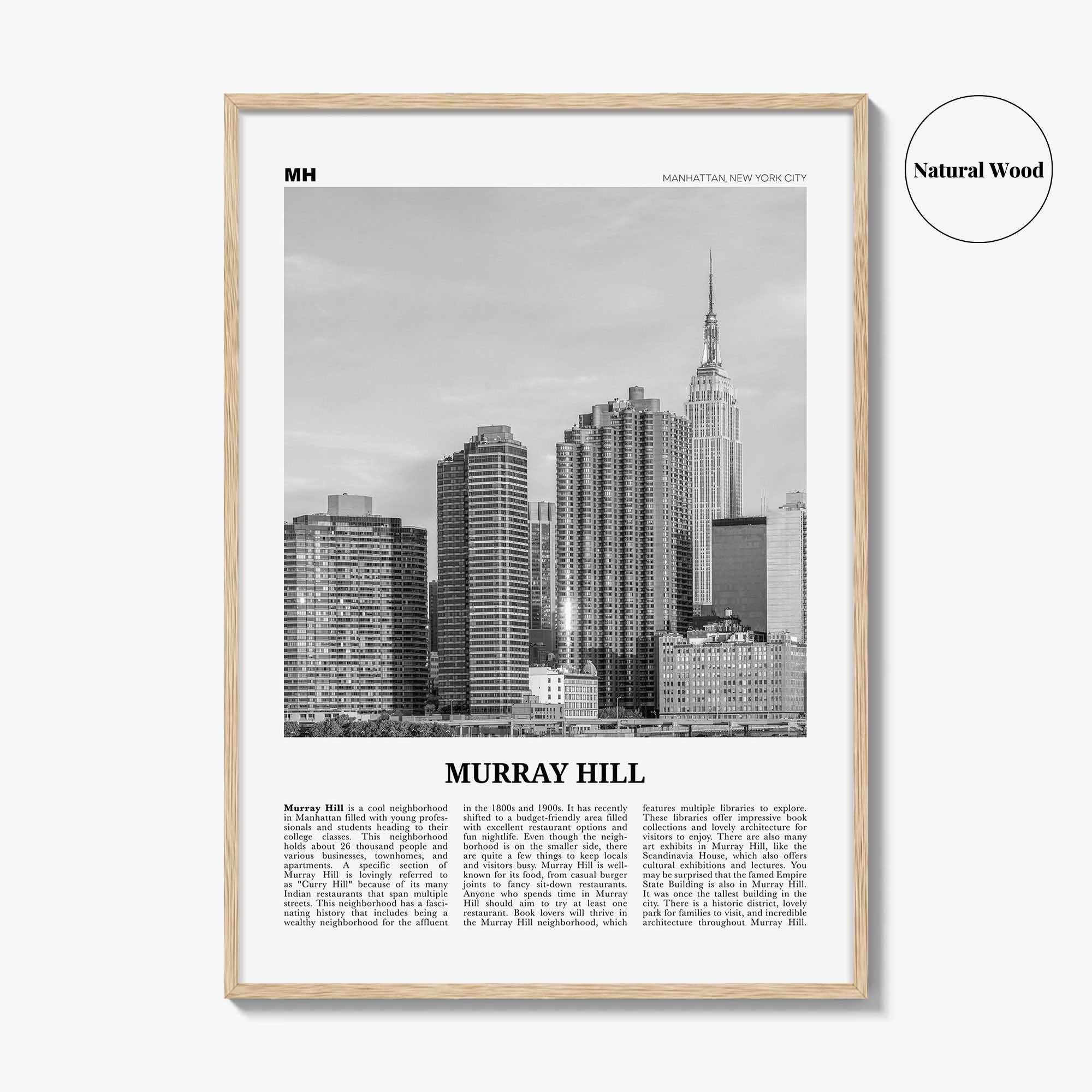 Murray Hill Print Black and White, Murray Hill Wall Art, Murray Hill Poster, Murray Hill Photo, Murray Hill Décor, Manhattan, New York City