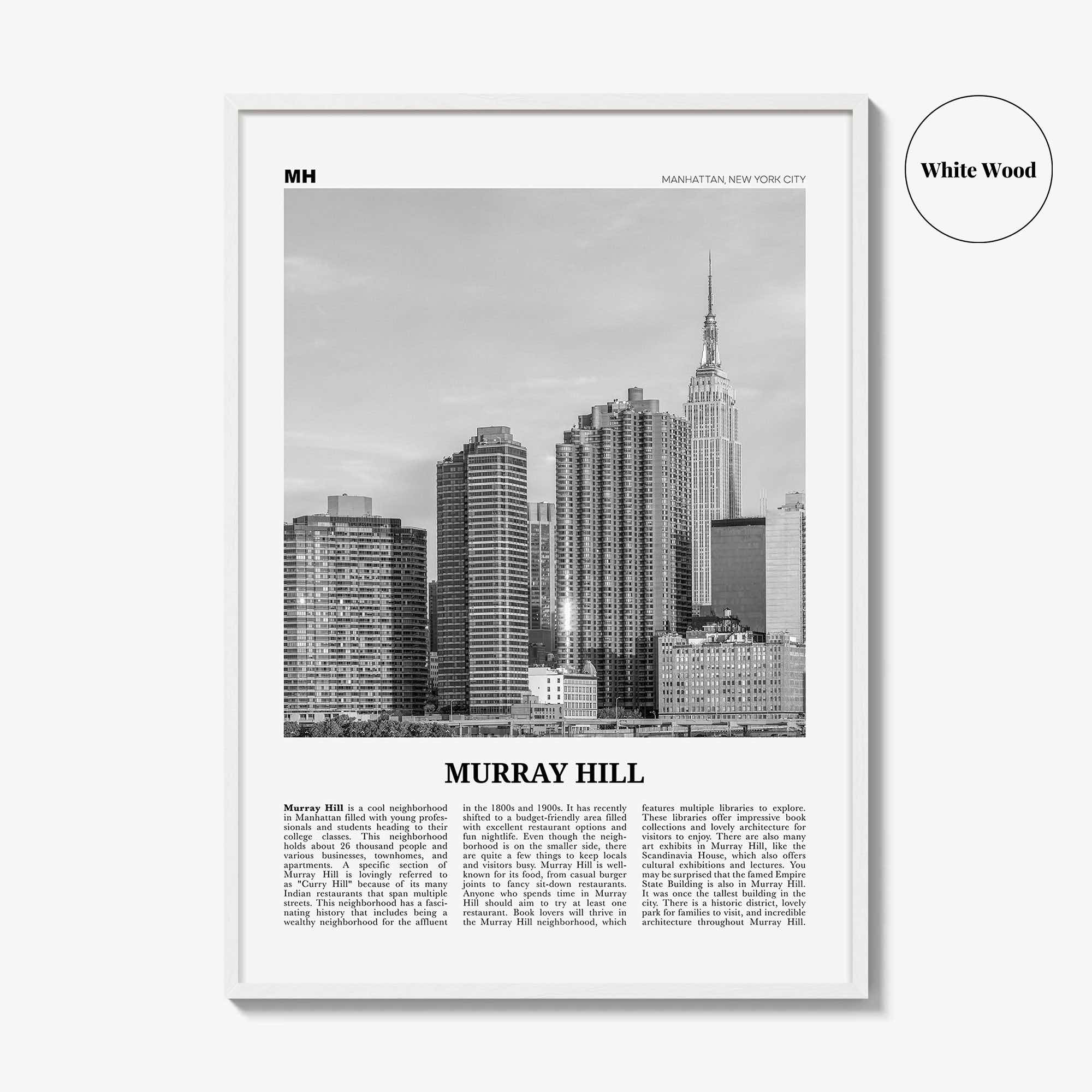 Murray Hill Print Black and White, Murray Hill Wall Art, Murray Hill Poster, Murray Hill Photo, Murray Hill Décor, Manhattan, New York City