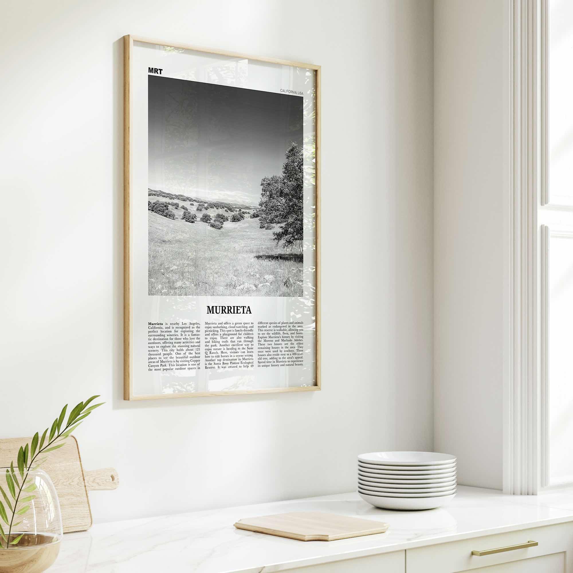 Murrieta Print Black and White No 1, Murrieta Wall Art, Murrieta Poster, Murrieta Photo, Murrieta Wall Décor, Murrieta Map, California
