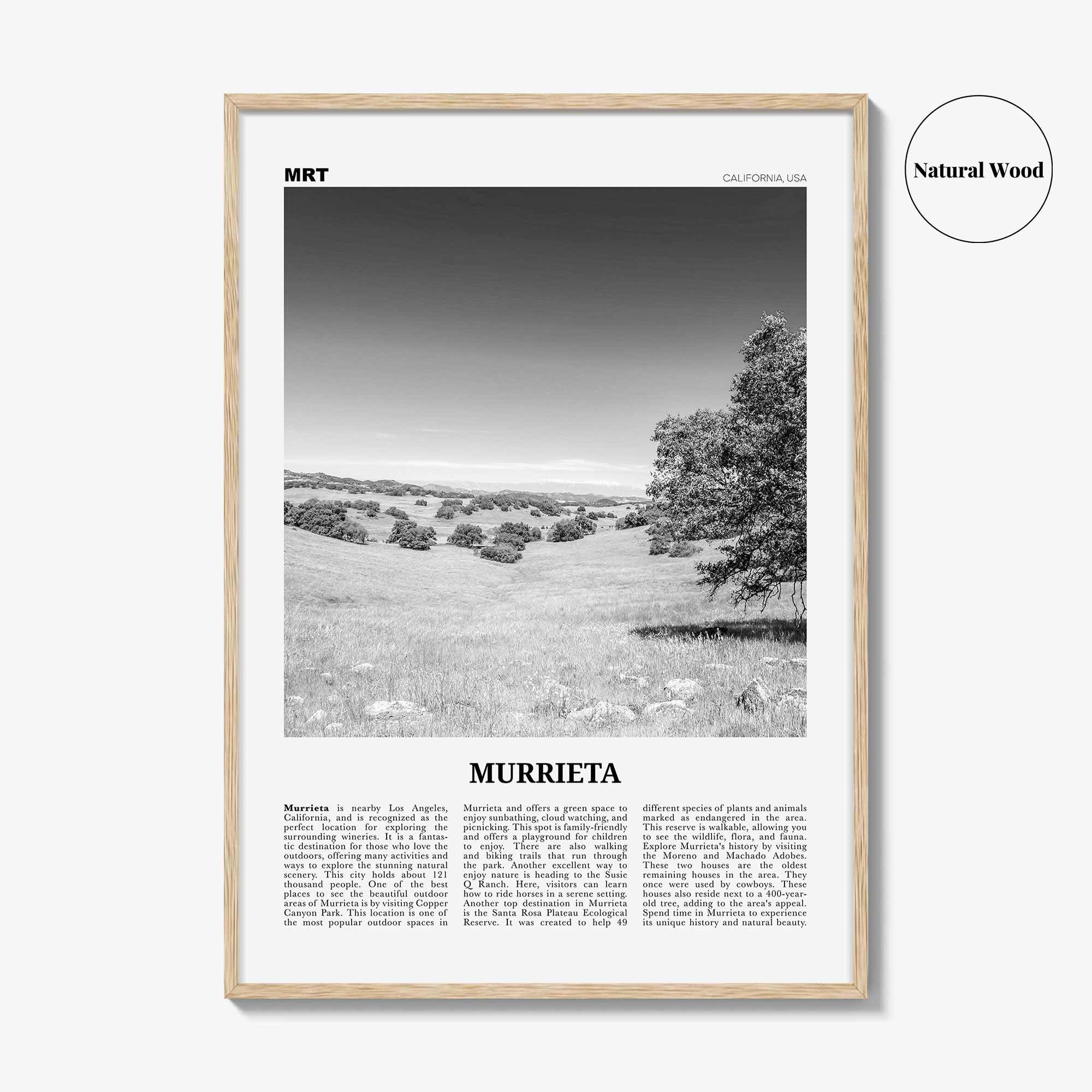Murrieta Print Black and White No 1, Murrieta Wall Art, Murrieta Poster, Murrieta Photo, Murrieta Wall Décor, Murrieta Map, California
