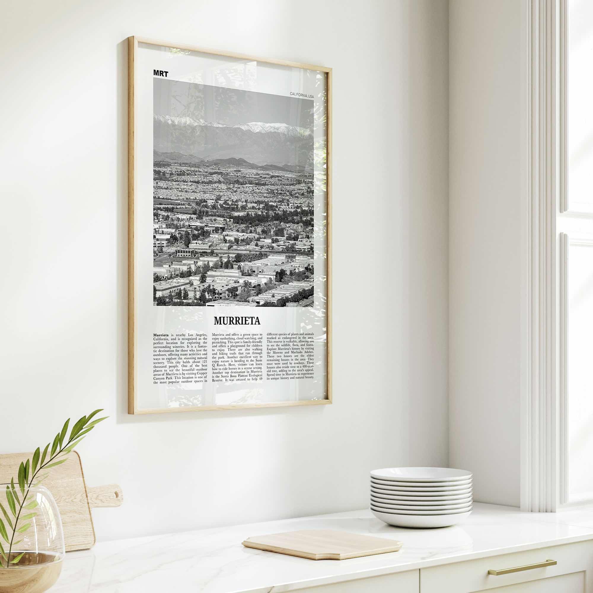 Murrieta Print Black and White No 2, Murrieta Wall Art, Murrieta Poster, Murrieta Photo, Murrieta Wall Décor, Murrieta Map, California