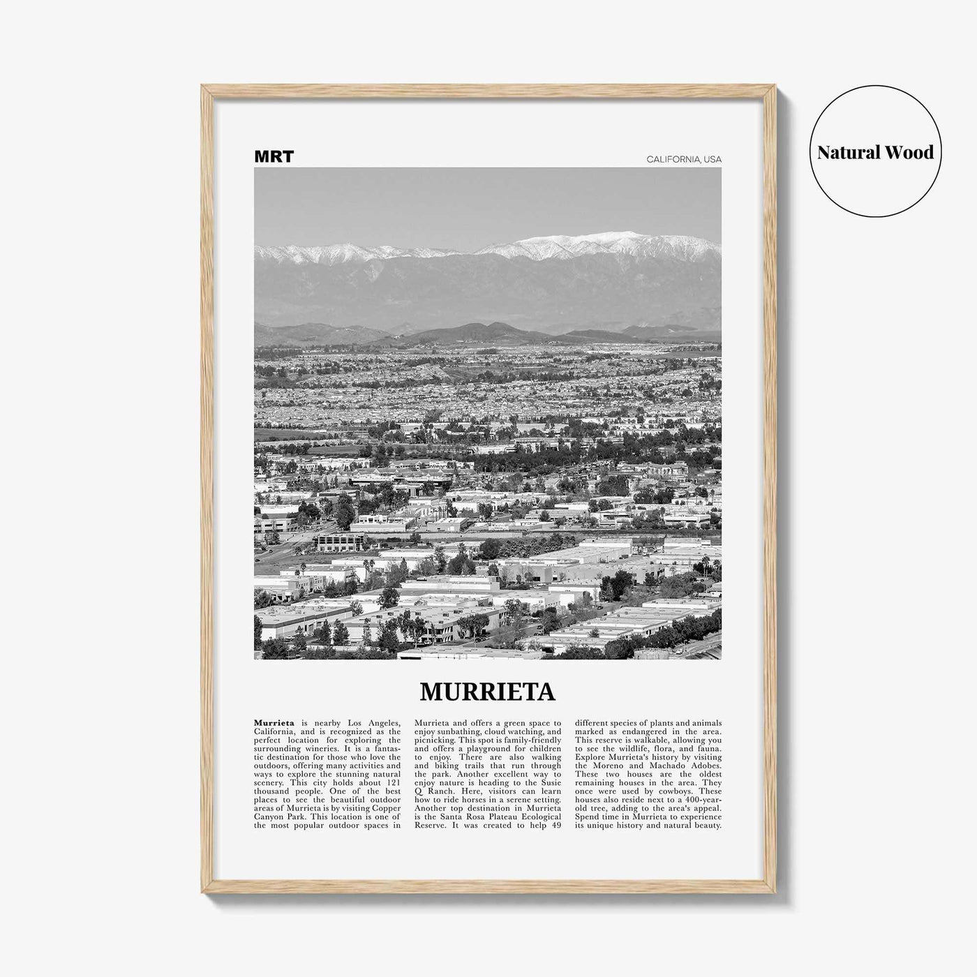 Murrieta Print Black and White No 2, Murrieta Wall Art, Murrieta Poster, Murrieta Photo, Murrieta Wall Décor, Murrieta Map, California