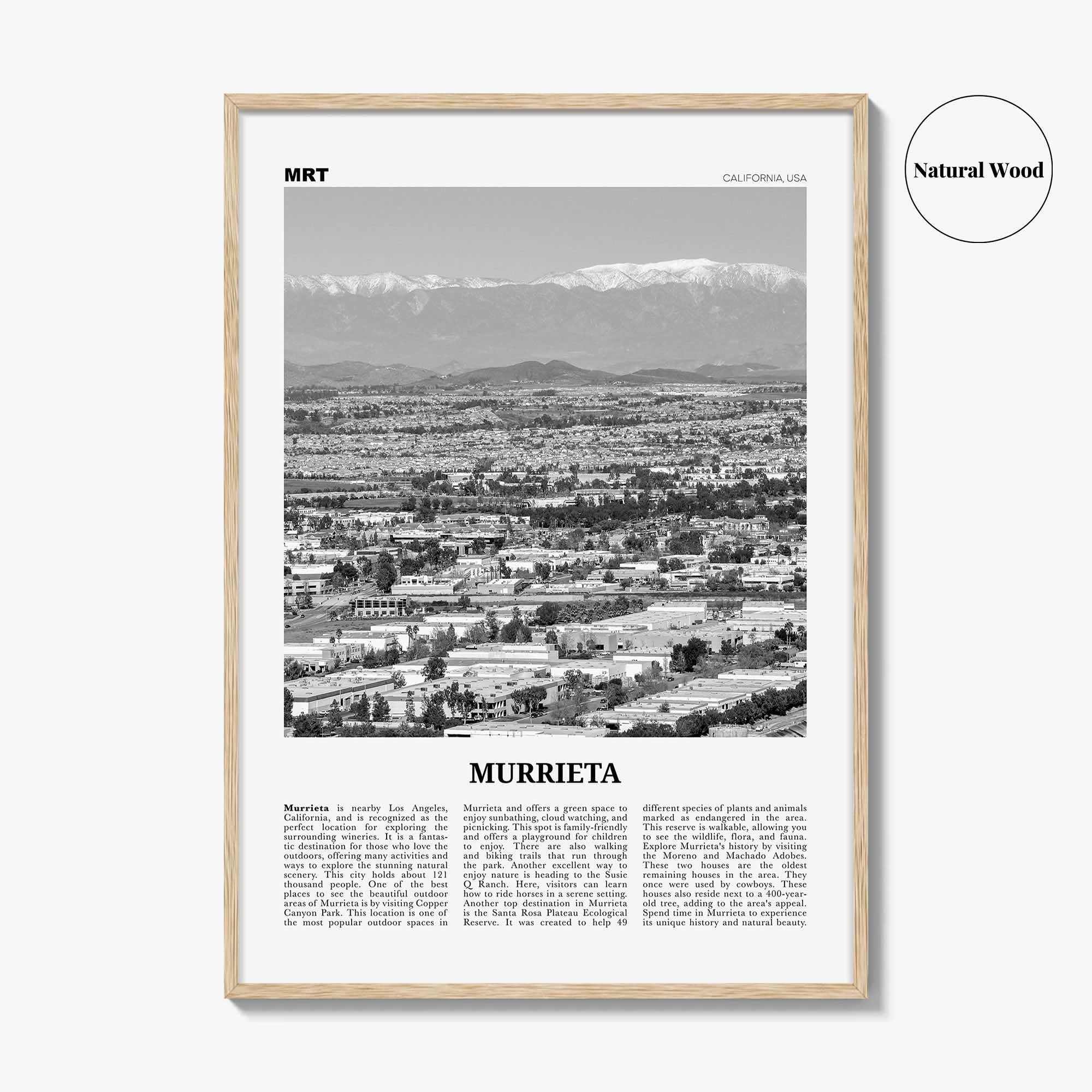 Murrieta Print Black and White No 2, Murrieta Wall Art, Murrieta Poster, Murrieta Photo, Murrieta Wall Décor, Murrieta Map, California