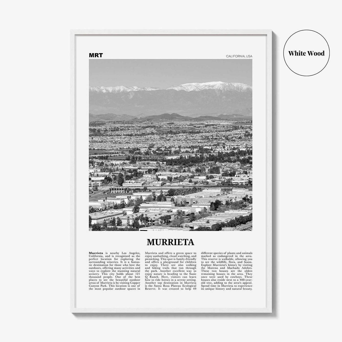 Murrieta Print Black and White No 2, Murrieta Wall Art, Murrieta Poster, Murrieta Photo, Murrieta Wall Décor, Murrieta Map, California