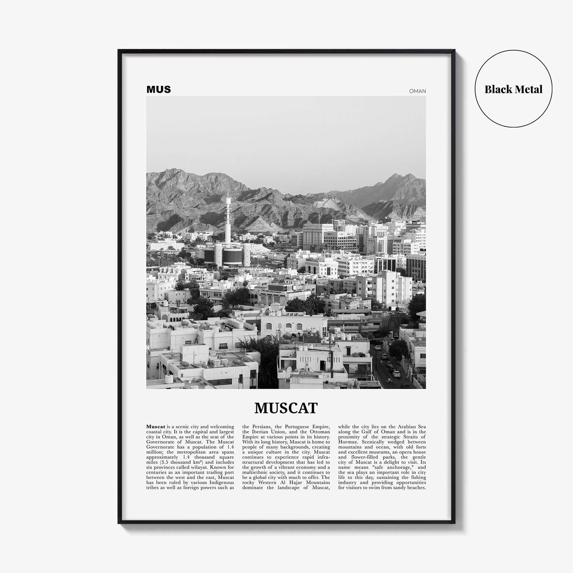 Muscat Print Black and White, Muscat Wall Art, Muscat Poster, Muscat Photo, Muscat Decor, Oman, Salṭanat ʻUmān, Arab, Persian, Middle East