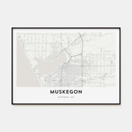Muskegon Map Landscape Poster
