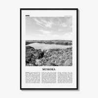 Muskoka Print Black and White, Muskoka Wall Art, Muskoka Poster, Muskoka Photo, Muskoka Map, Muskoka Wall Decor, Ontario, Canada