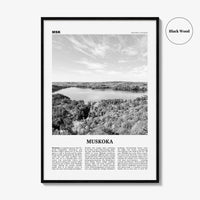 Muskoka Print Black and White, Muskoka Wall Art, Muskoka Poster, Muskoka Photo, Muskoka Map, Muskoka Wall Decor, Ontario, Canada